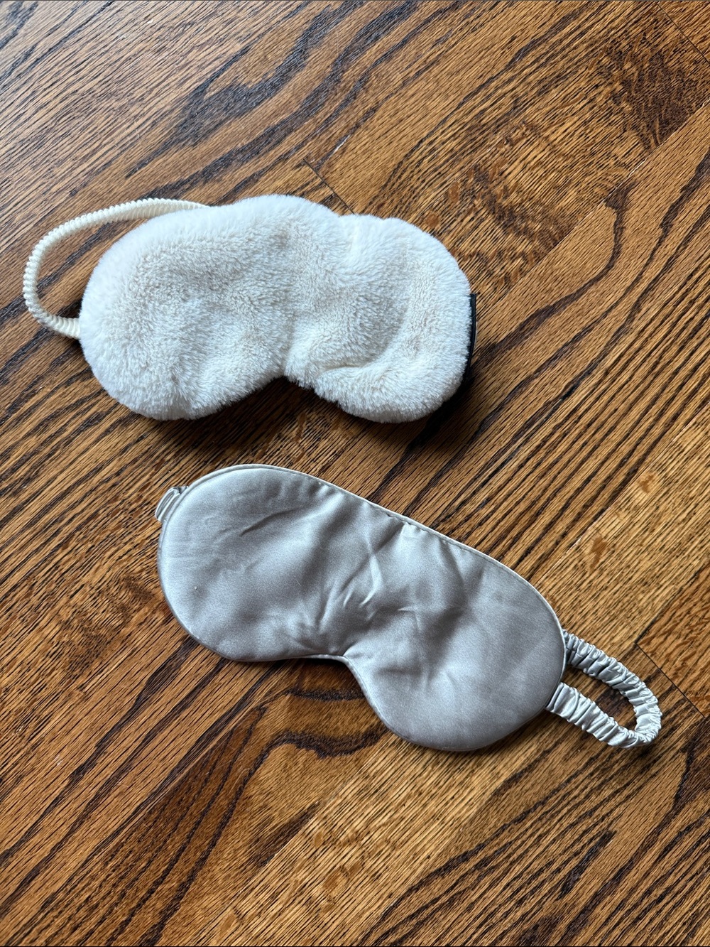 Nanette Lepore and Tafts Home Gray, Cream Plush Eye Mask with Elastic Strap